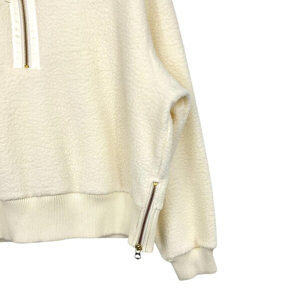 Varley Roselle Sweatshirt Womens Large White Fleece Half Zip Mock Neck Pullover - Picture 3 of 15